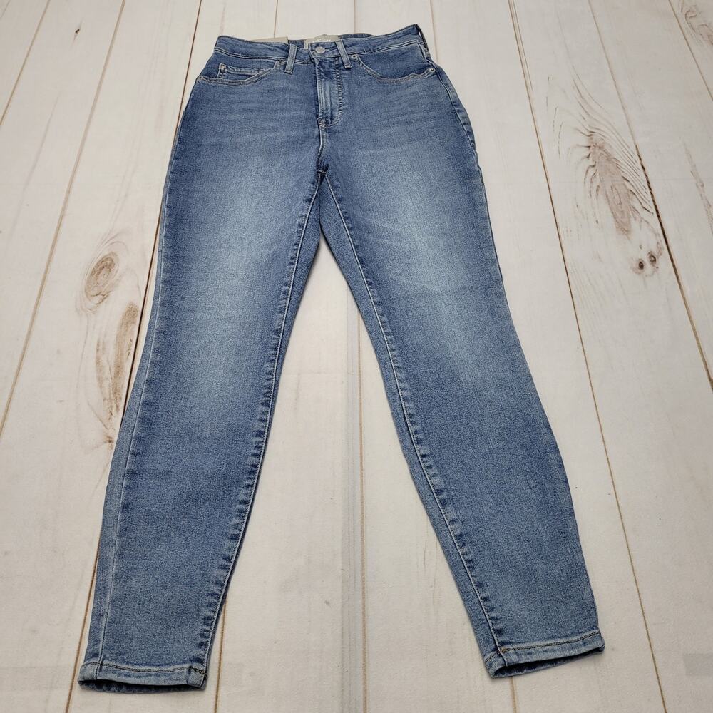 Everlane NWT curvy The Way High  skinny jeans organic cotton crop faded blue